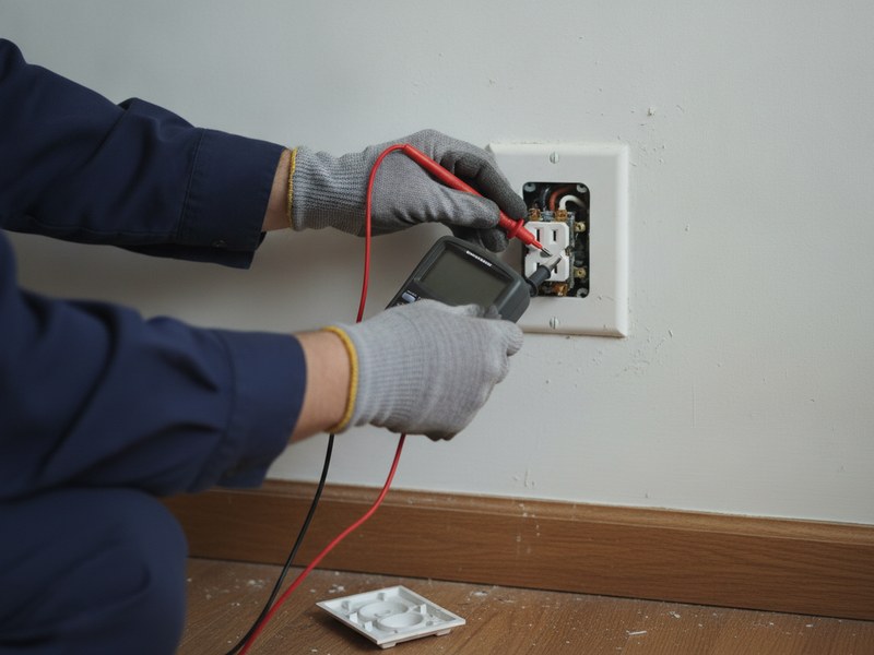 An electrician working inside an residential electrical panel