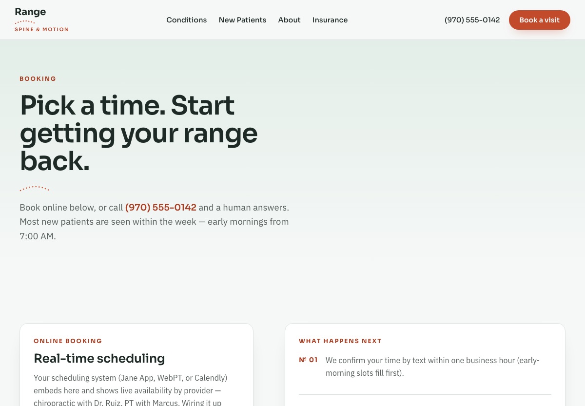 Booking intake