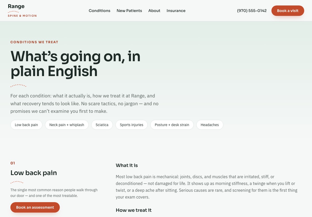 Conditions-treated page