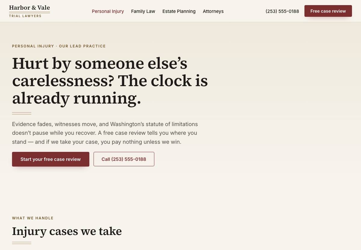 Personal-injury practice page