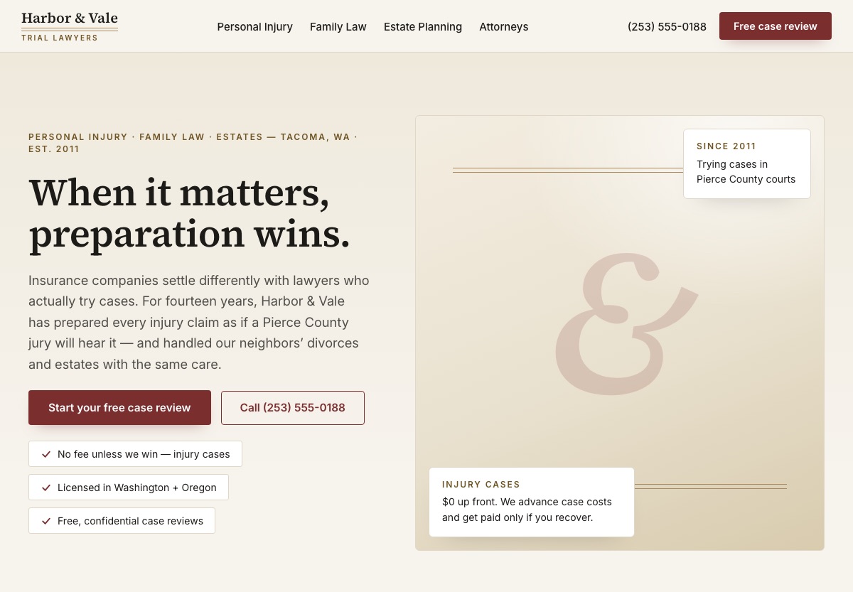 Law Firm Website Template homepage