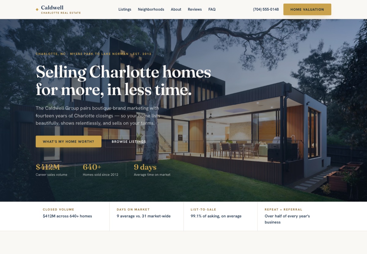 Real-Estate Agent Website Template homepage