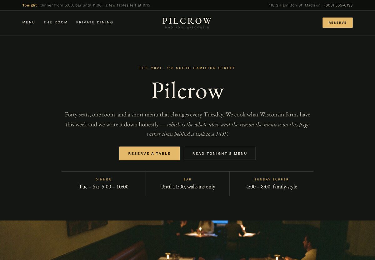 Restaurant Website Template homepage