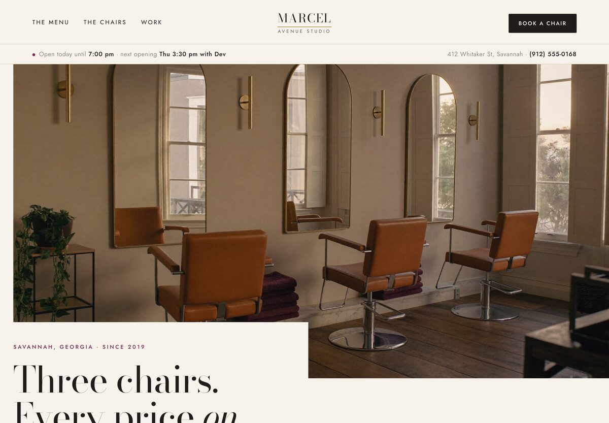Salon & Barbershop Website Template homepage