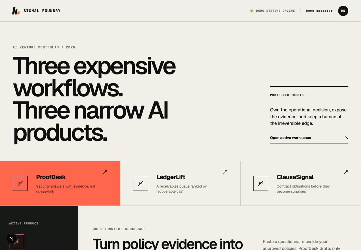 Signal Foundry — AI Product Studio Kit